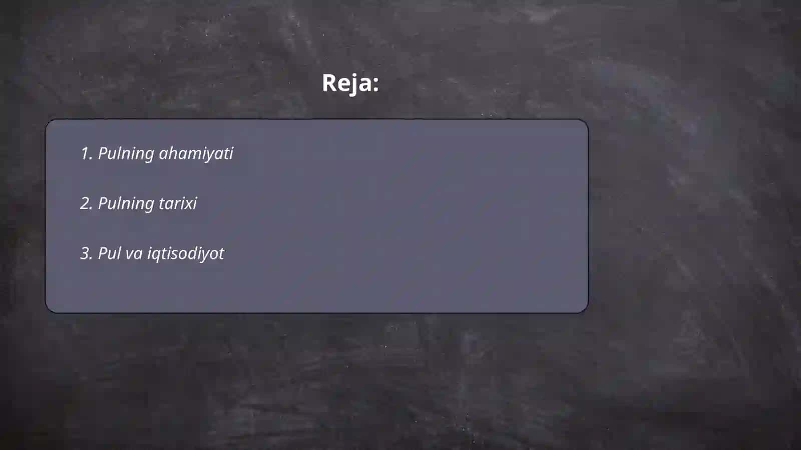 Pul mohiyati 2