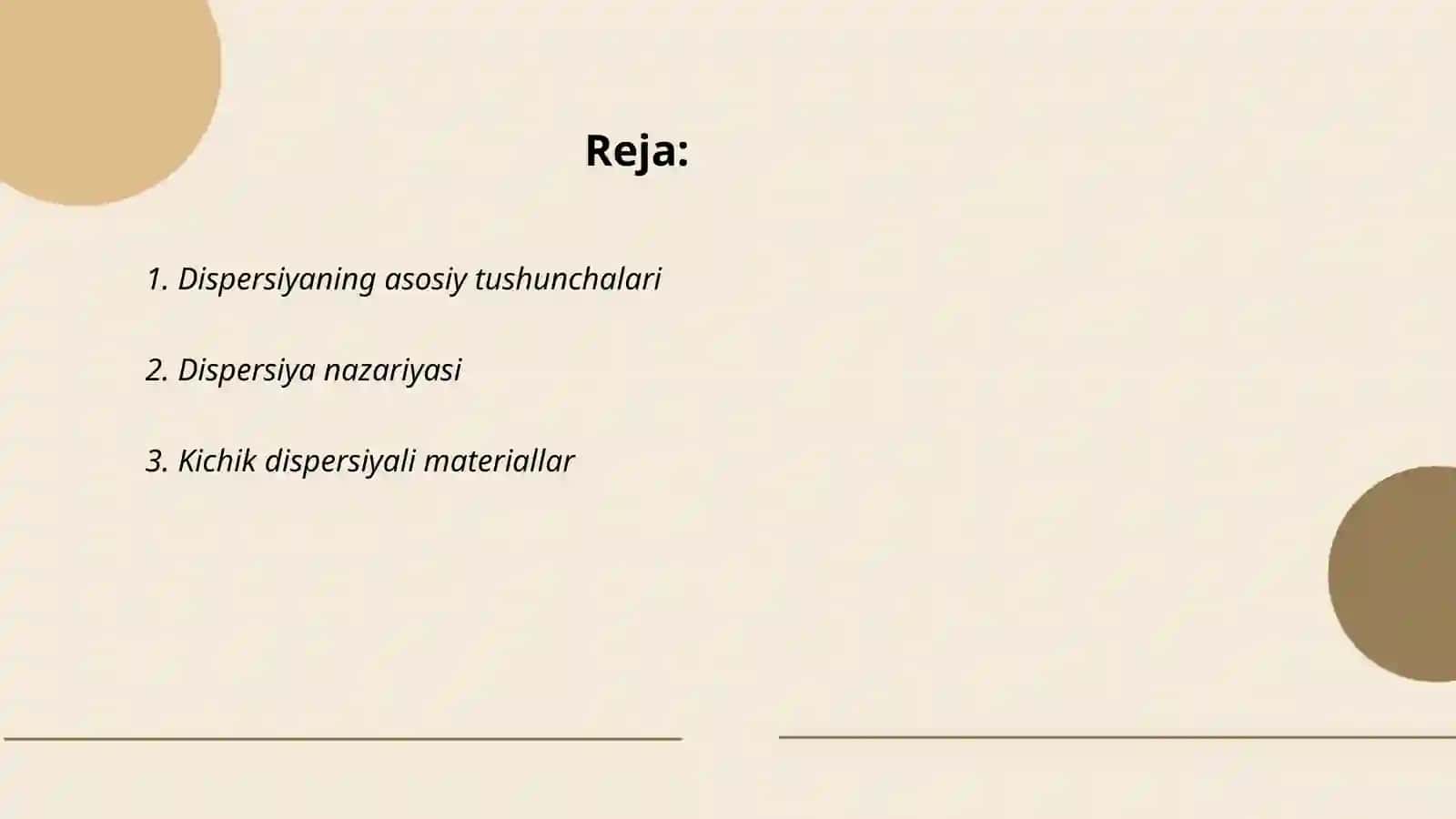 Despersiya Turlari 2