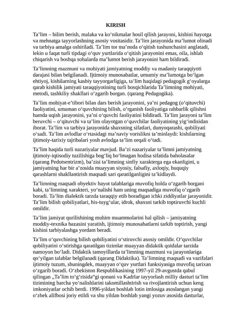 Ta'lim mazmuni 2