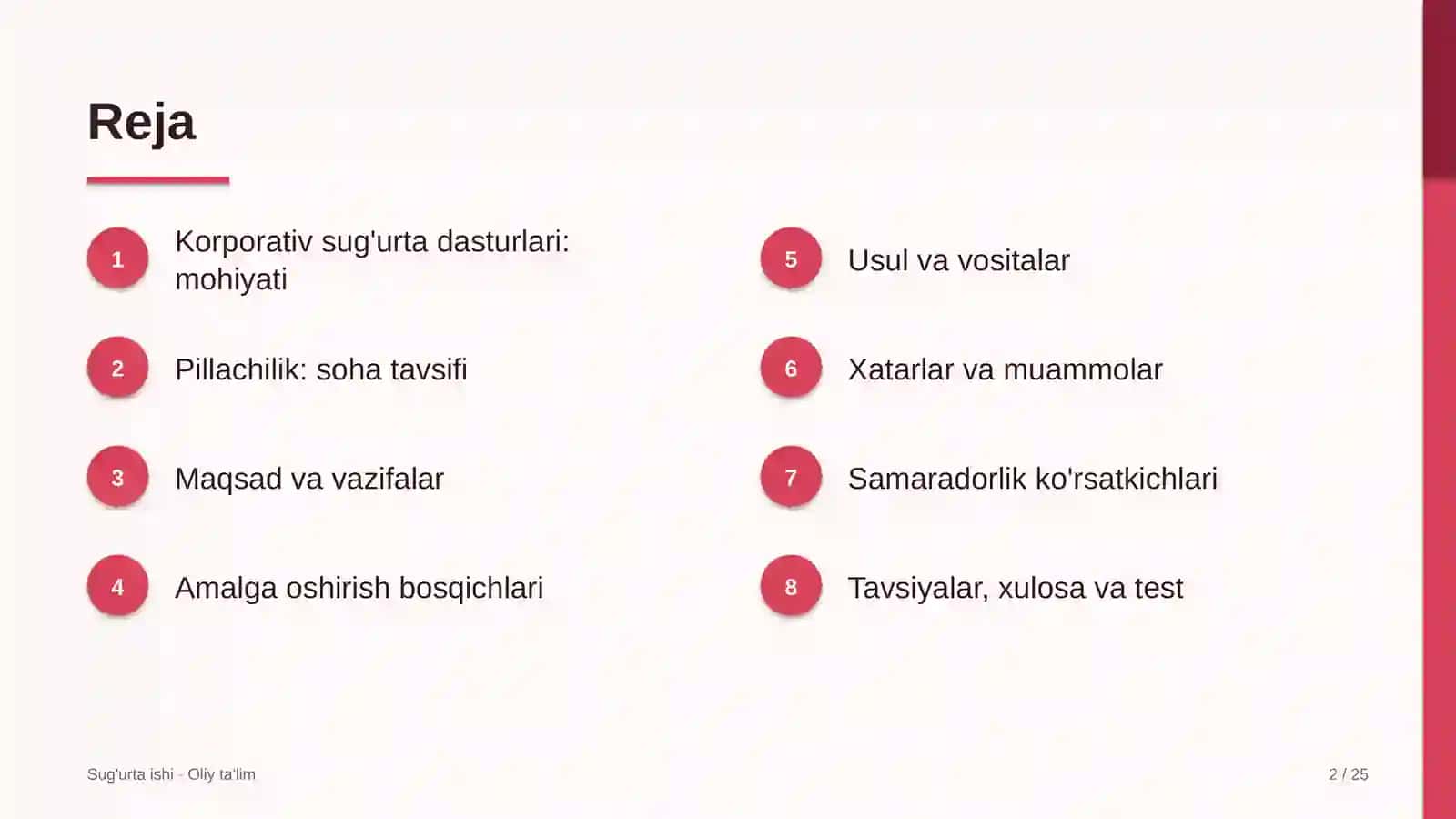 Pillachilikda korporativ sug'urta dasturlari 2