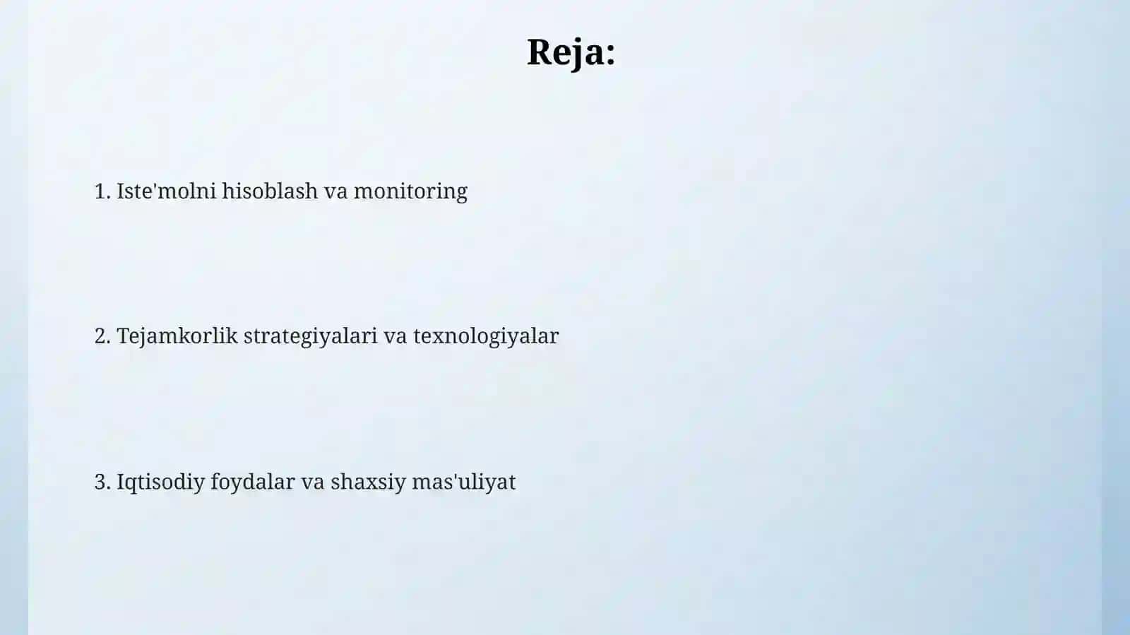 Iste'molni Hisoblash va Tahlil Qilish 2