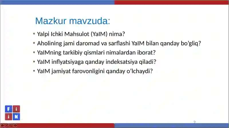 ASOSIY MAKROIQTISODIY KO‘RSATKICHLAR 2