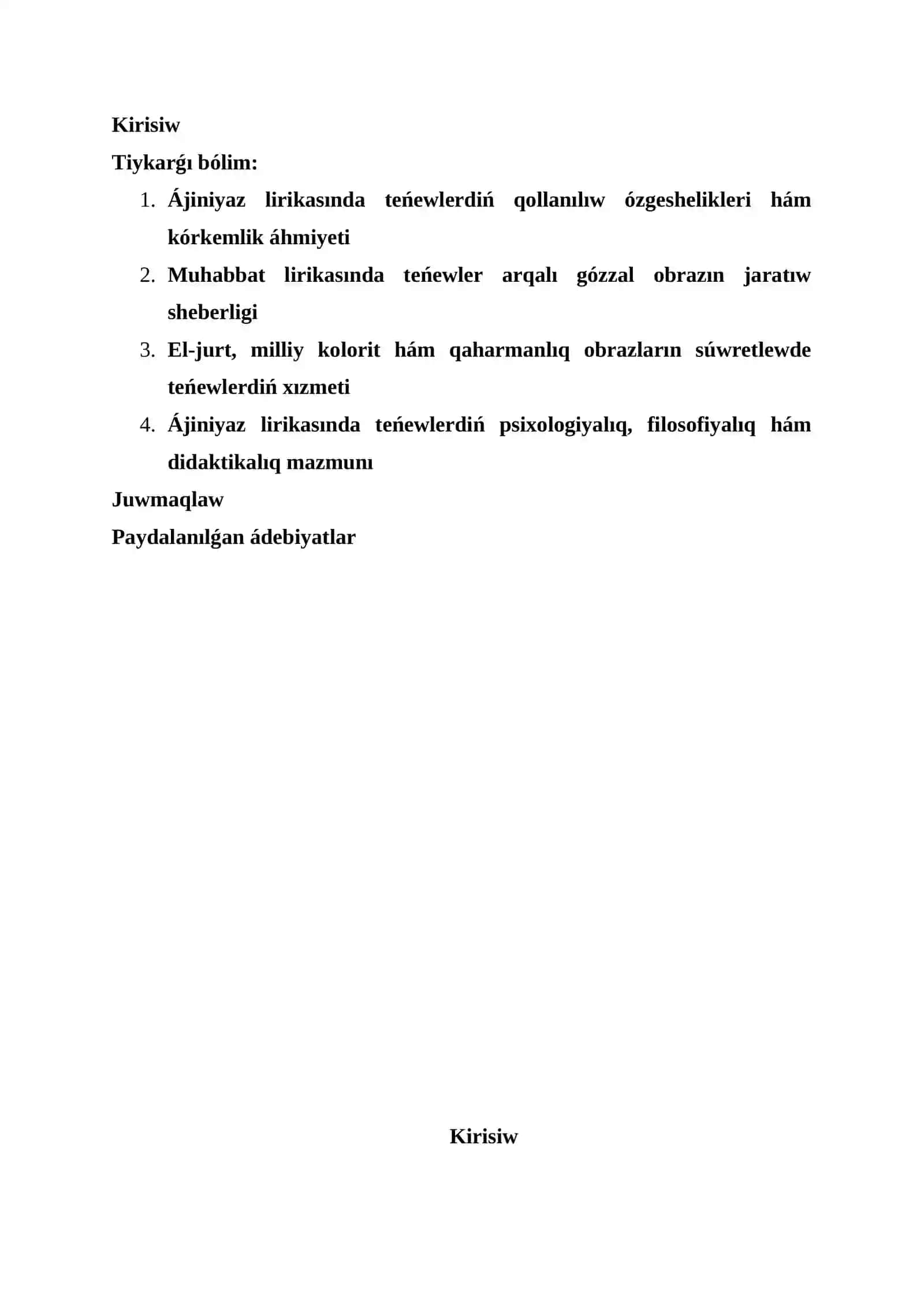 « Kórkemlew quralları hám stilistika» PÁNIN 2