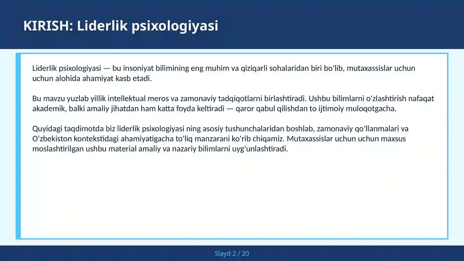 LIDERLIK PSIXOLOGIYASI 2