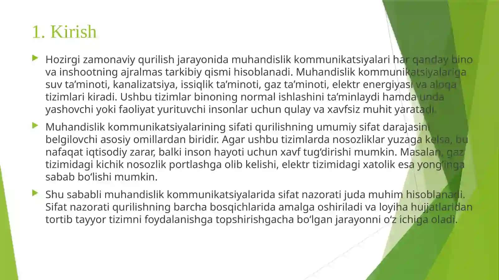 Muhandislik Kommunikatsiyalarining Sifatni Nazorati 2