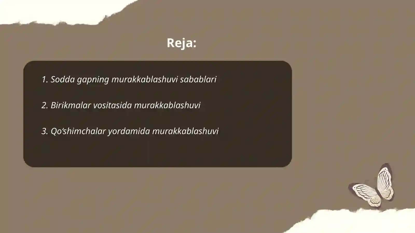 Sodda gapning murakkablashuvi 2