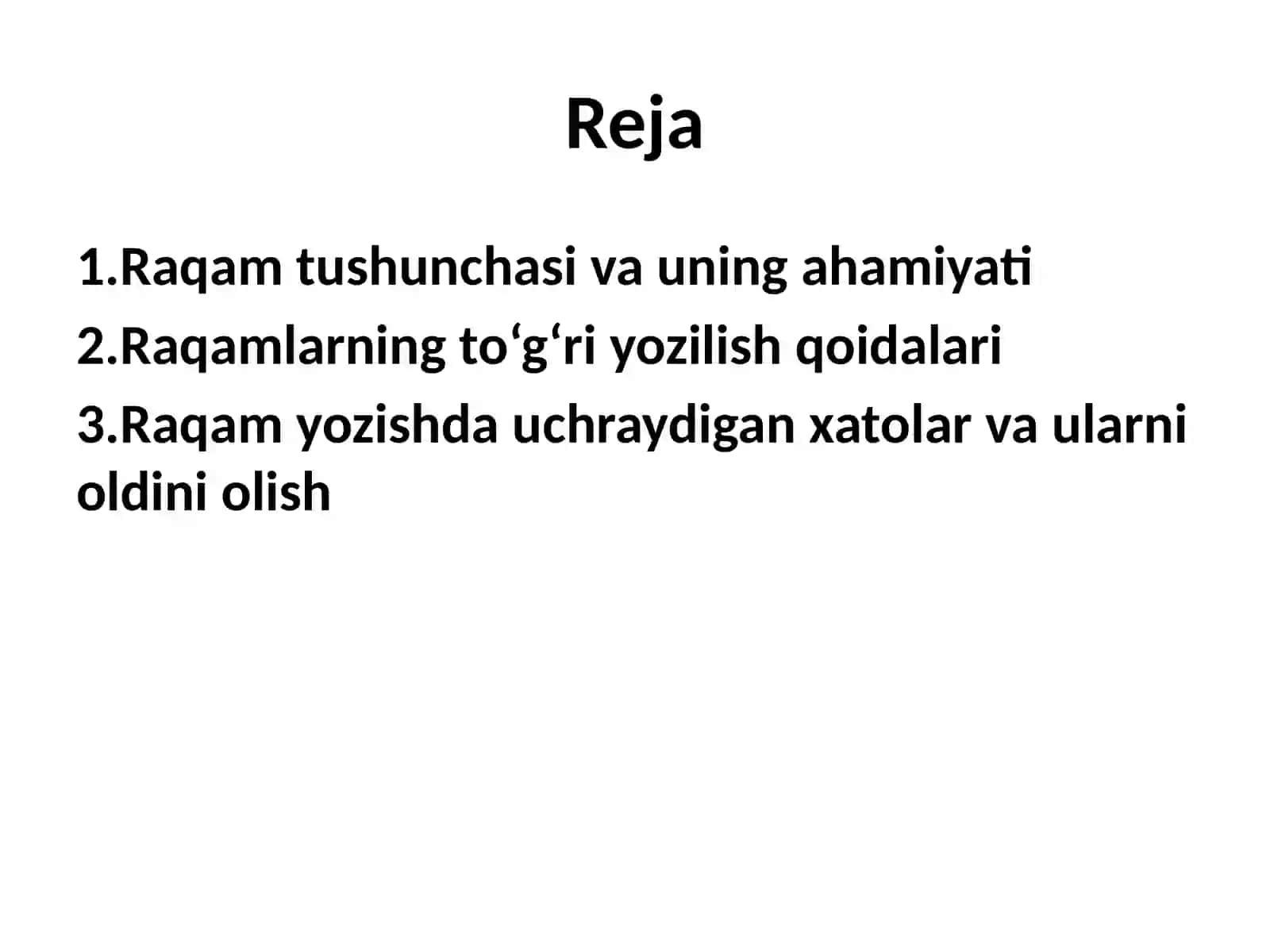Matematik raqamlarning yozilishi 2
