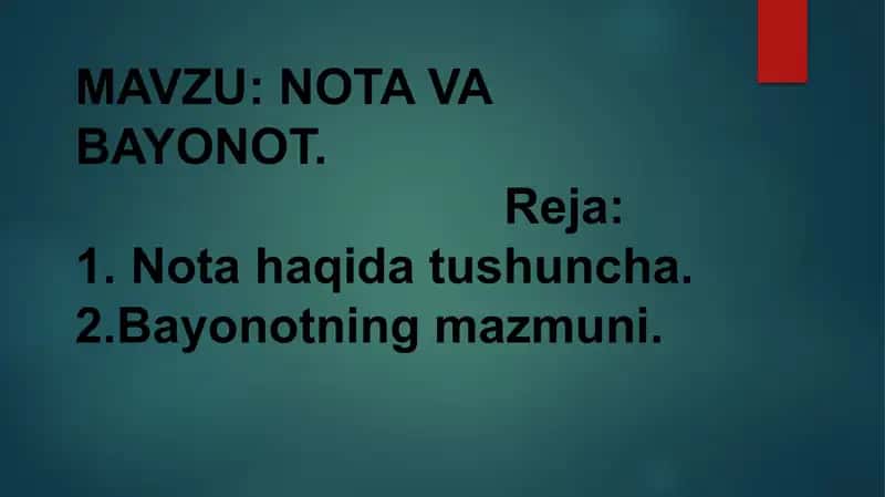 Nota va bayonotlar 2
