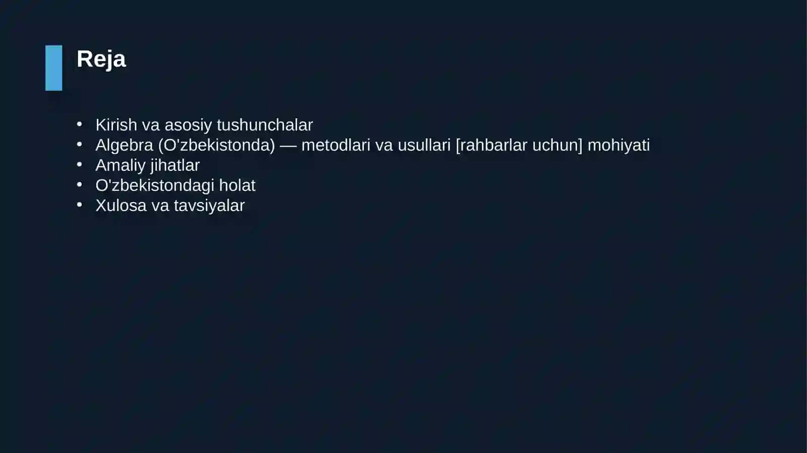 Algebra (O'zbekistonda) — metodlari va usullari [rahbarlar uchun] 2
