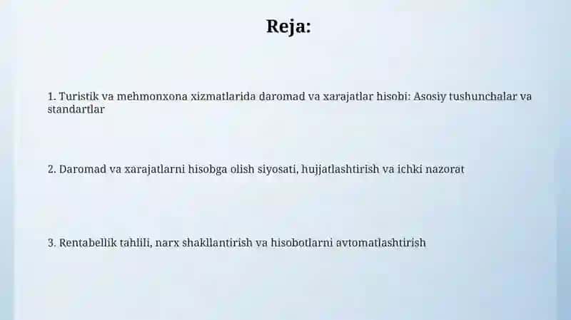 Daromad va xarajatlar hisobi: Asosiy tushunchalar va standartlar 2