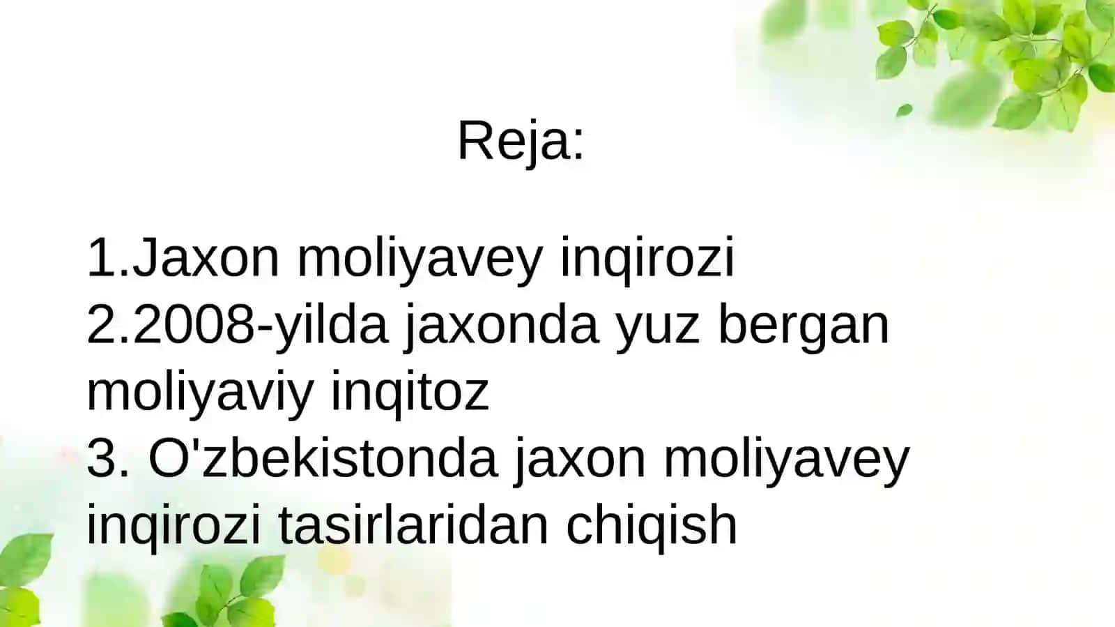 2008 yil jahon moliyaviy inqirozining sabablari va oqibatlari 2