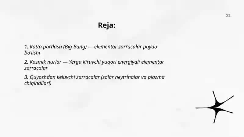 Elementar zarrachalarning manbalari 2