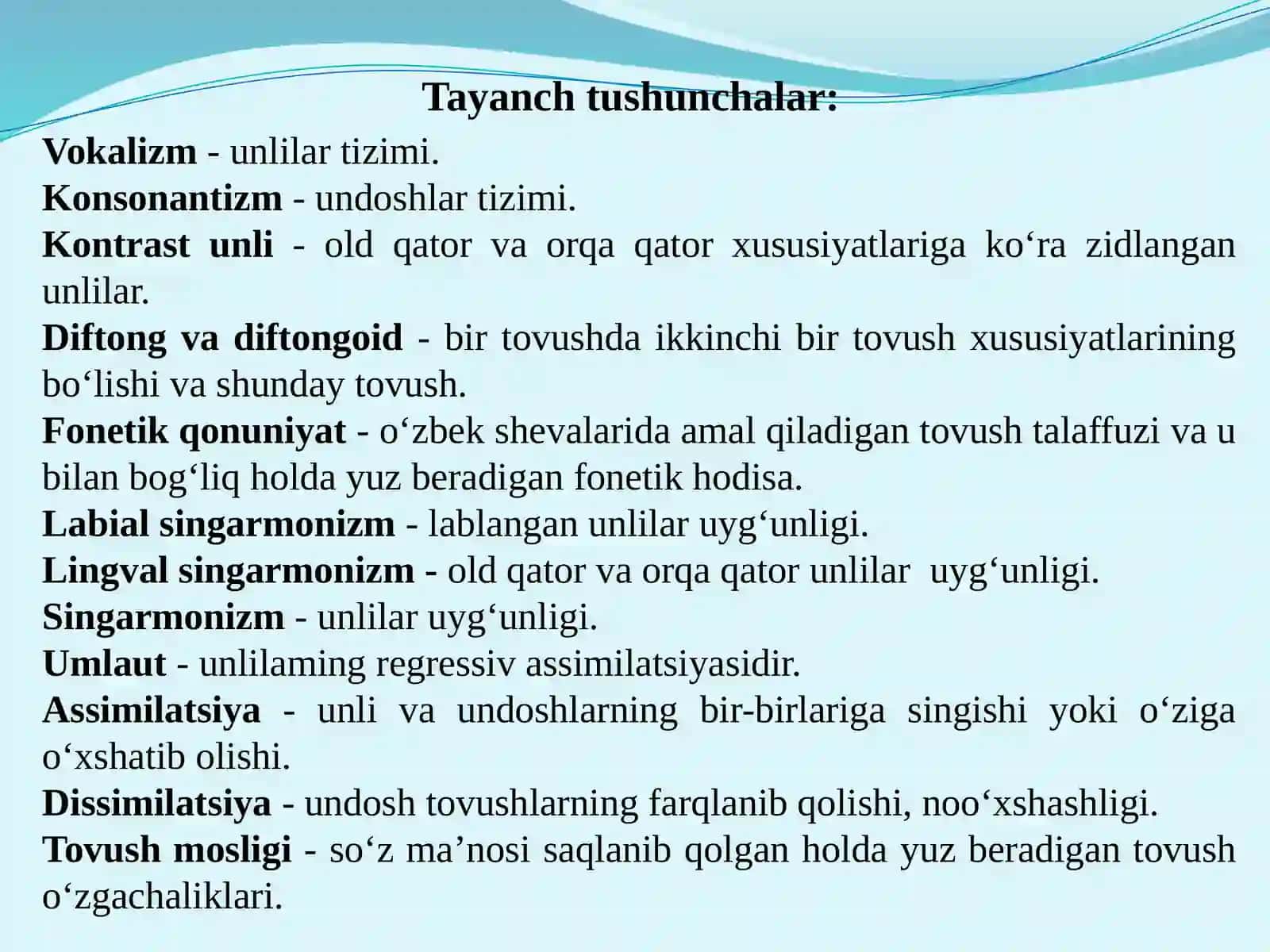 Shevalarning fonetik xususiyatlari. Shevalarda fonetik qonunlar. Shevalarda fonetik jarayonlar. O‘zbek shevalari leksikasi 2
