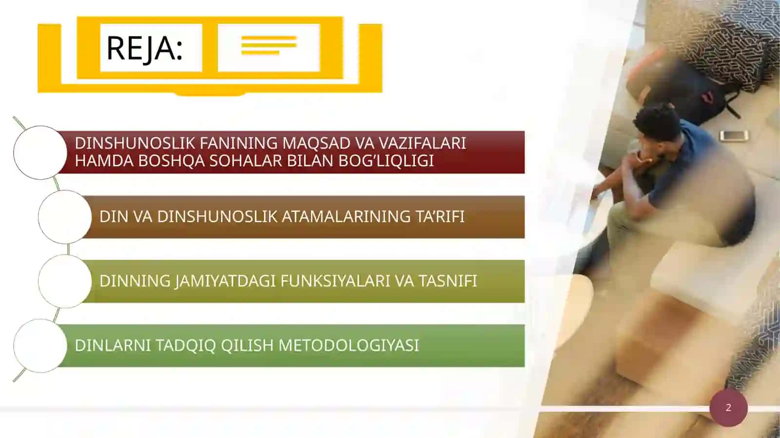 Dinshunoslik fanini o'qitish 2