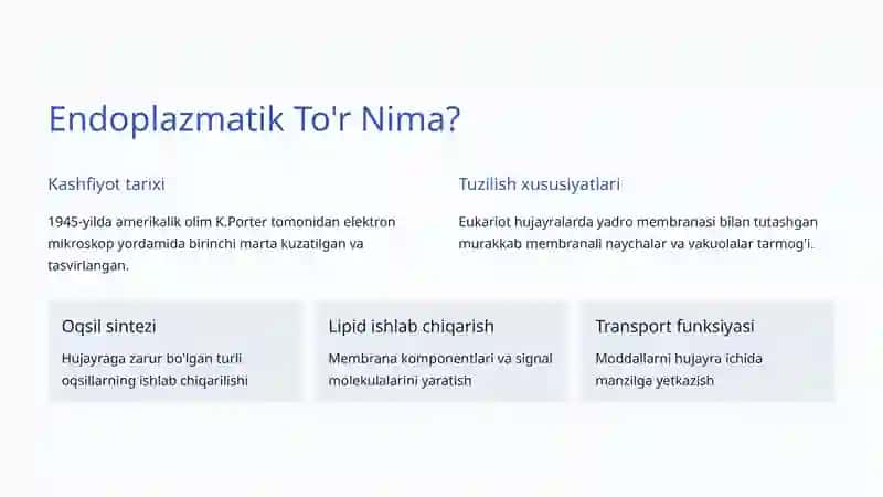 Endoplazmatik To'r va Golji Apparati: Hujayraning Ishchi Markazlari 2