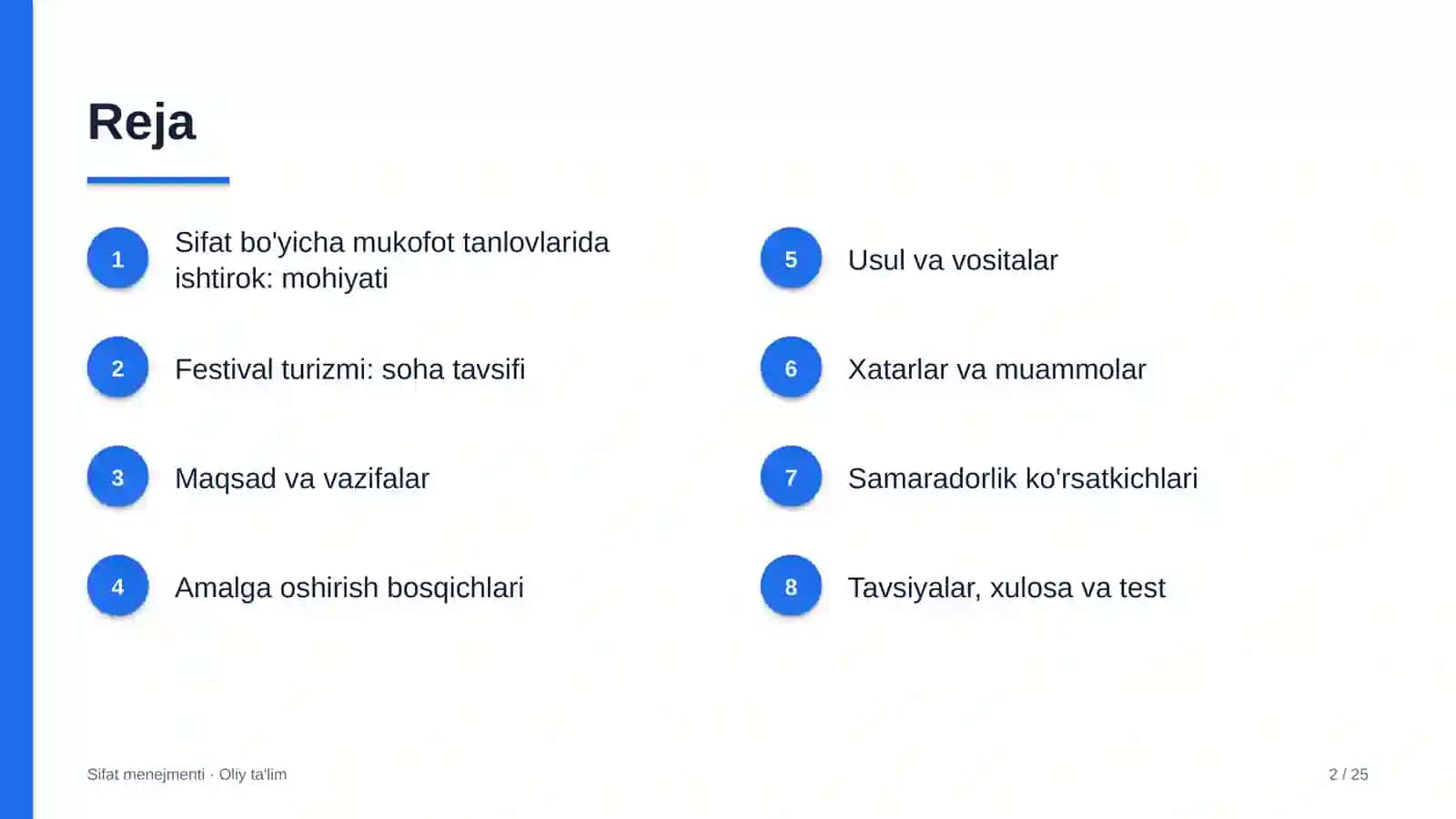 Festival turizmida sifat bo'yicha mukofot tanlovlarida ishtirok etish 2