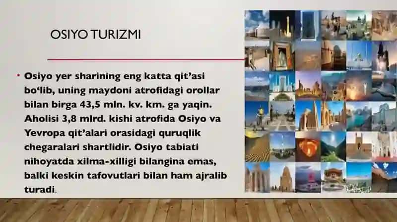 Osiyo turizmi 2