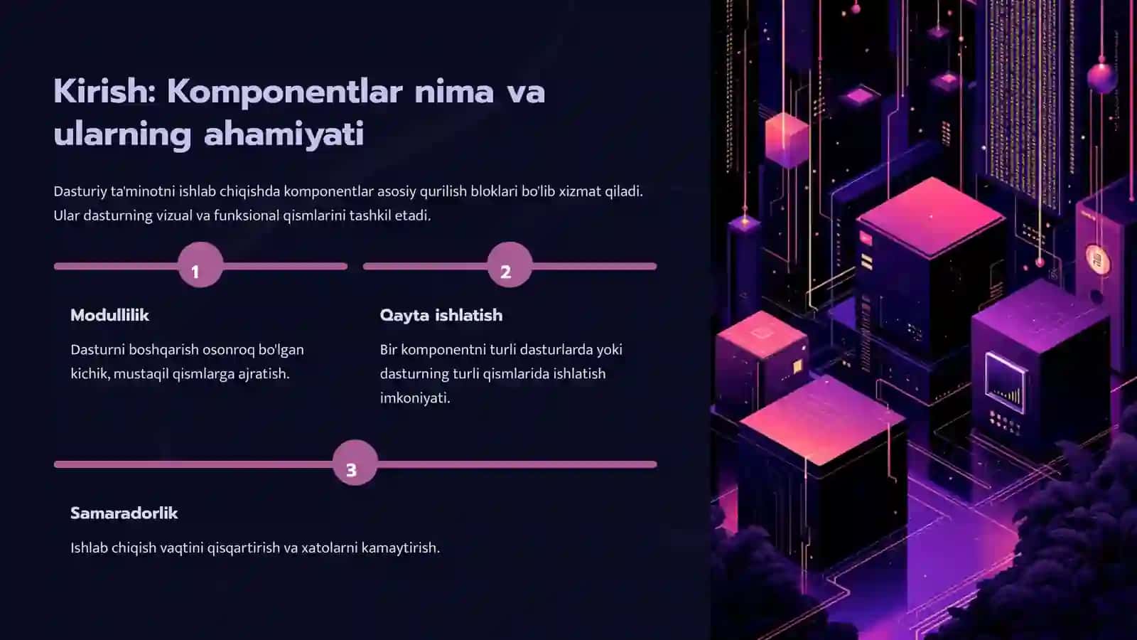 Dasturlash Asoslari: Komponentlarning xossalari 2