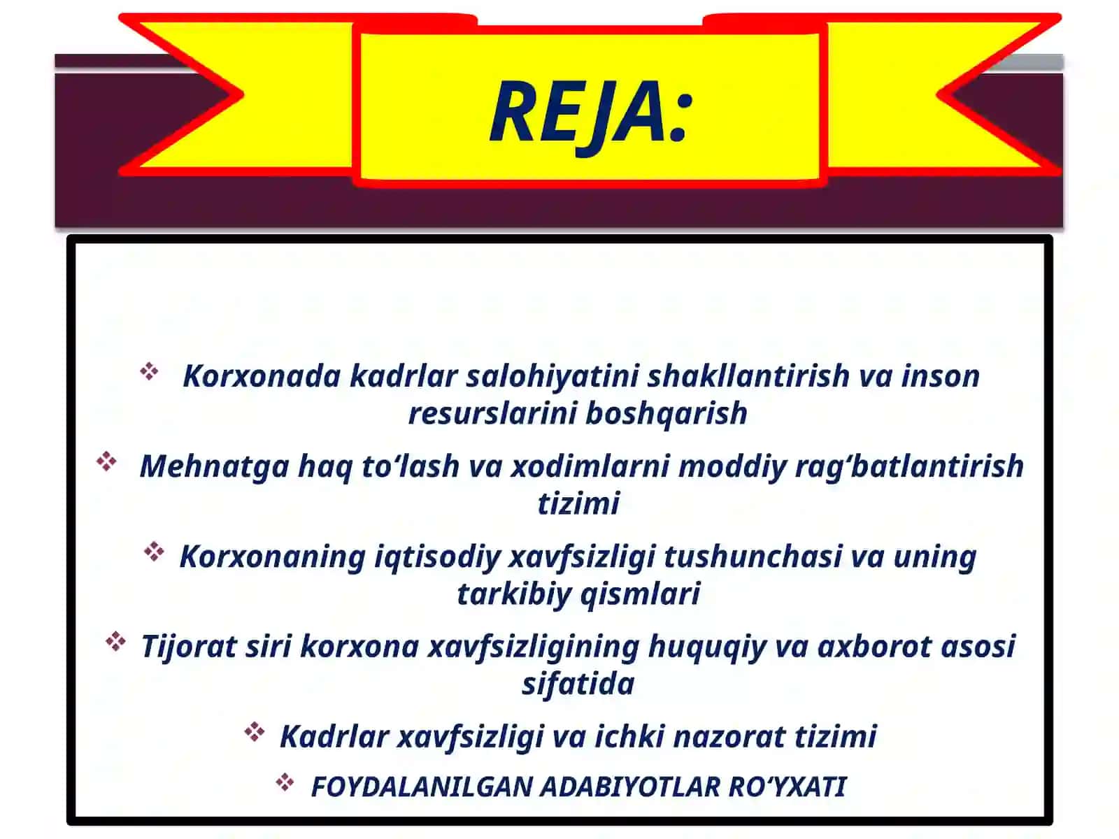 Korxona daki kadrlar va mehnat haqto'lash 2