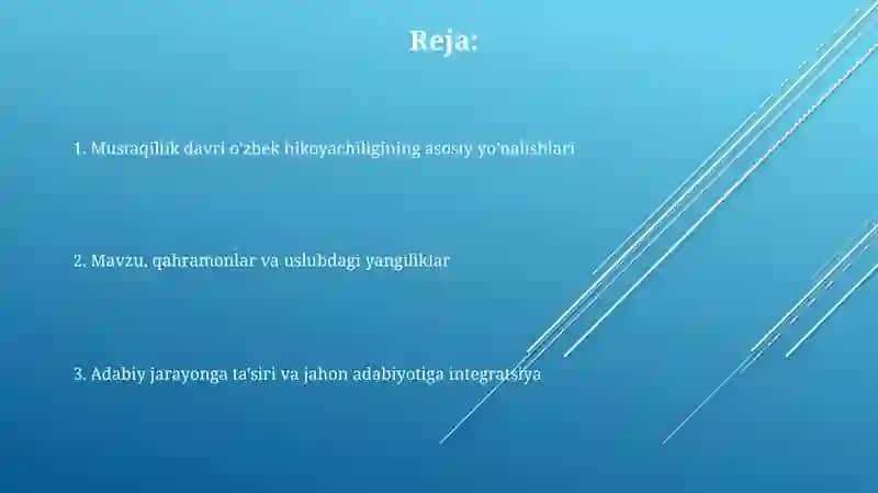 Istiqlol davri oʻzbek qissachiligining oʻziga xos qirralari 2