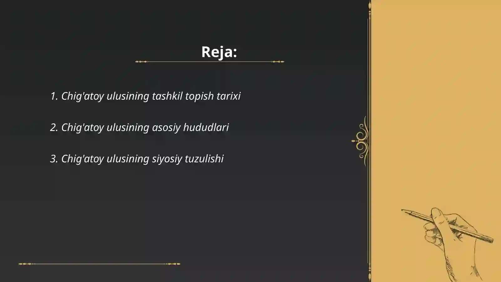 Chig'atoy ulusining tashkil topishi va uning ijtimoiy-siyosiy tuzulishi 2