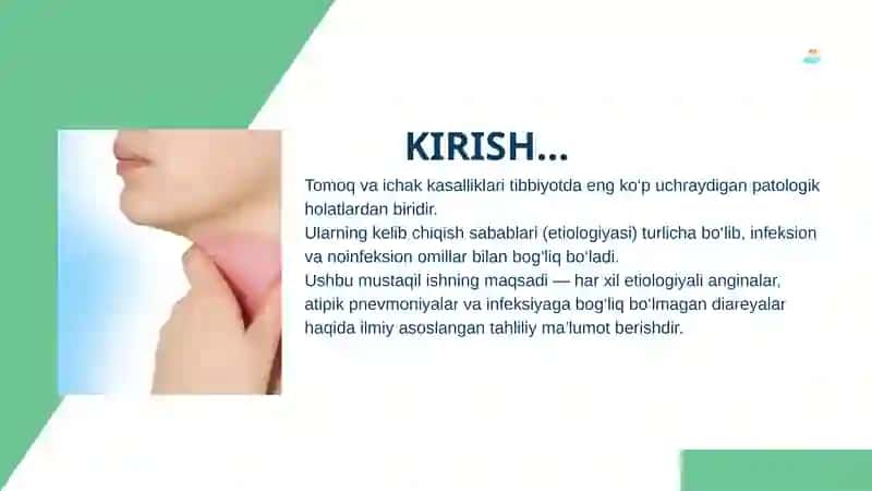 Tomoq va ichak kasalliklari tibbiyotda 2