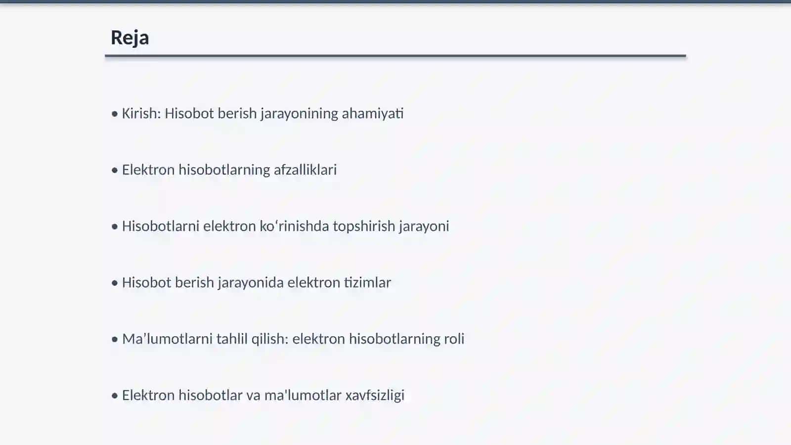 Hisobotlarni Elektron Ko‘rinishda Topshirishning Zarurligi 2
