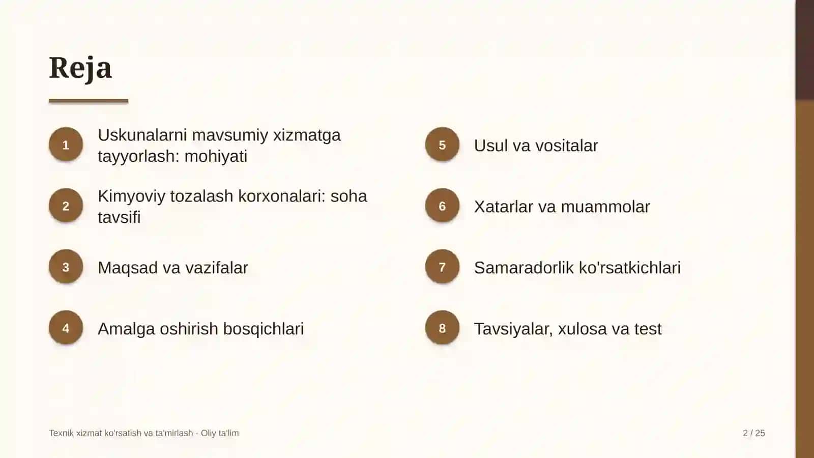 Kimyoviy tozalash korxonalarida uskunalarni mavsumiy xizmatga tayyorlash 2
