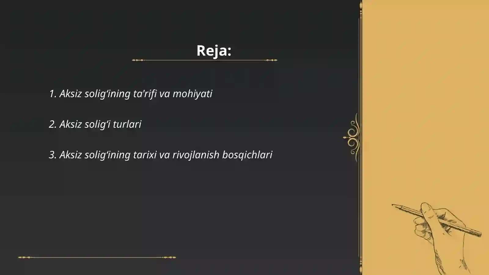 Aksiz soliğining iqtisodiy mohiyati va byudjet daromadlarida tutgan õrni 2