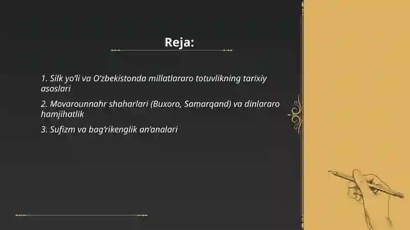 O‘zbekistonda tolerantlik va millatlararo totuvlikni ta‘minlashmi tarixiy ildizlari va demokratik prinsiplari 2
