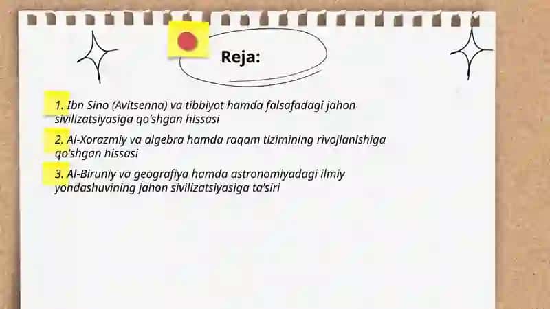 Buyuk allomalarning jahon sivilizatsiyasiga qo'shgan hissasi 2