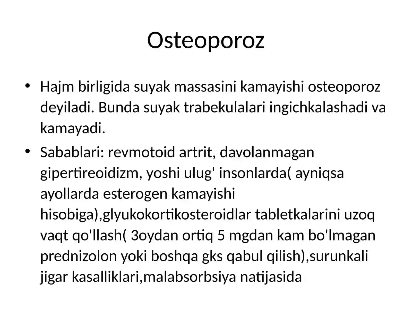 Osteoporoz kasalligi 2