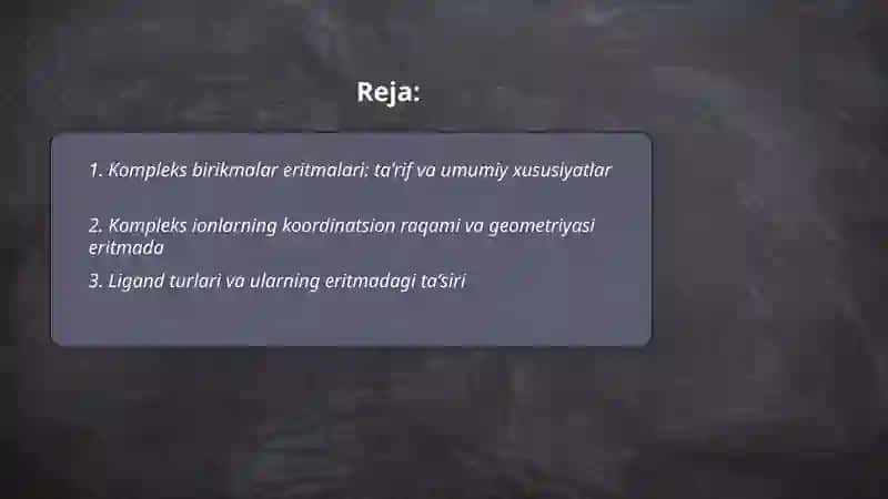 Kompleks birikmalar eritmalari 2