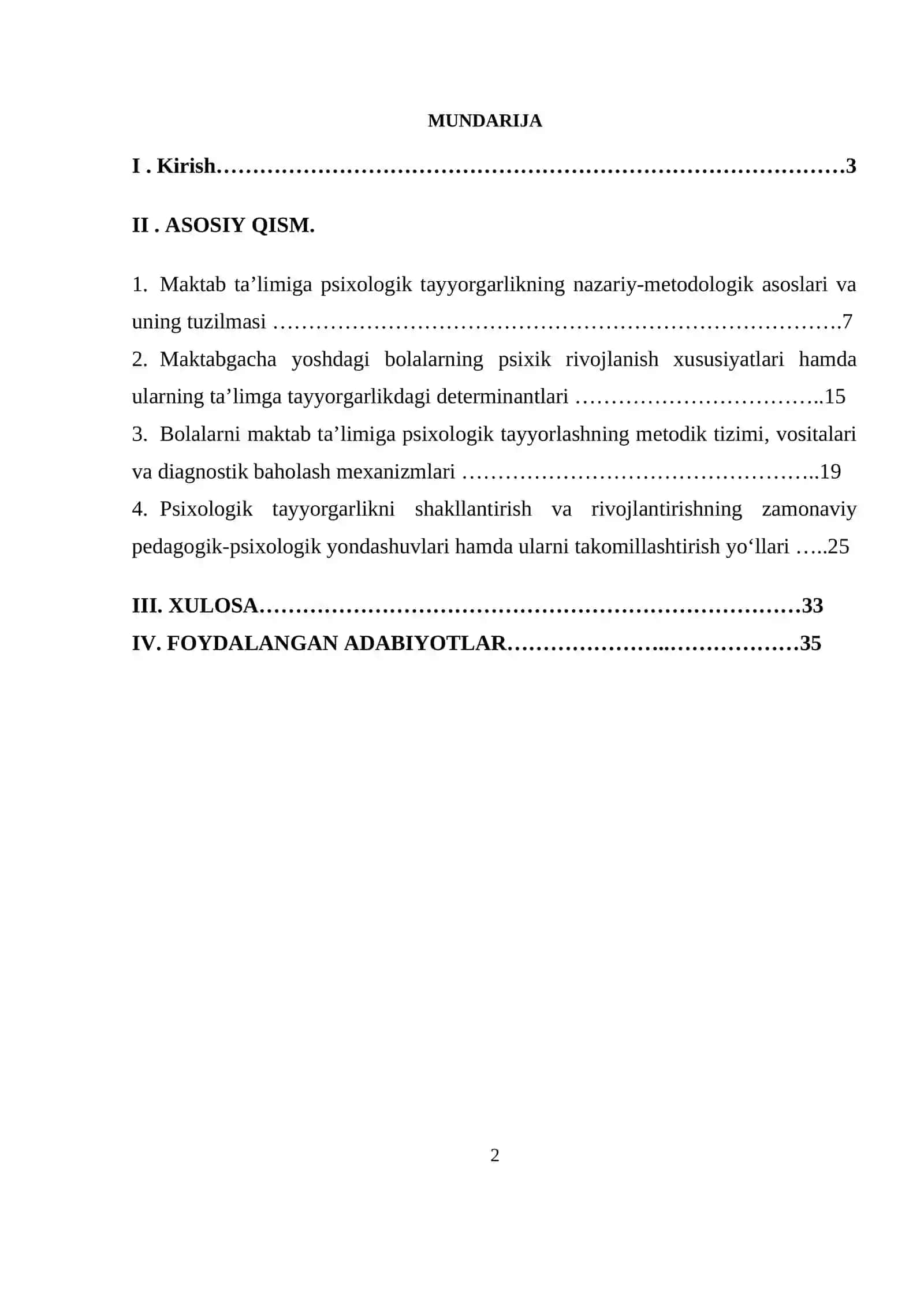 Bolalarni maktab ta’limiga psixologik tayyorlash metodikasi. 2