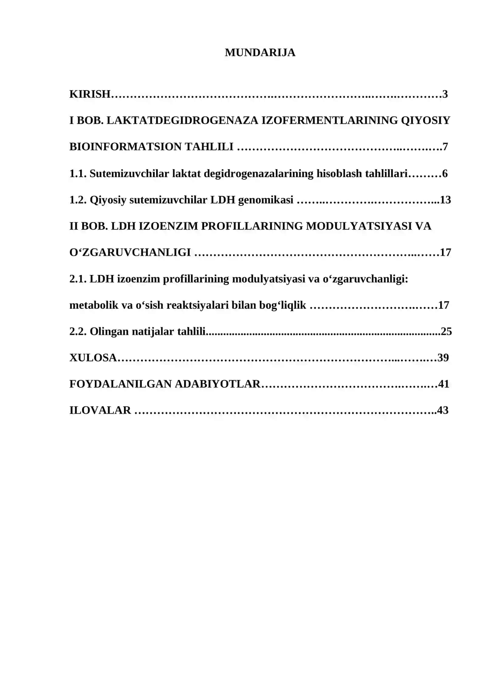 Odam laktatdegidrogenaza izofermentlarining qiyosiy bioinformatsion tahlili 2