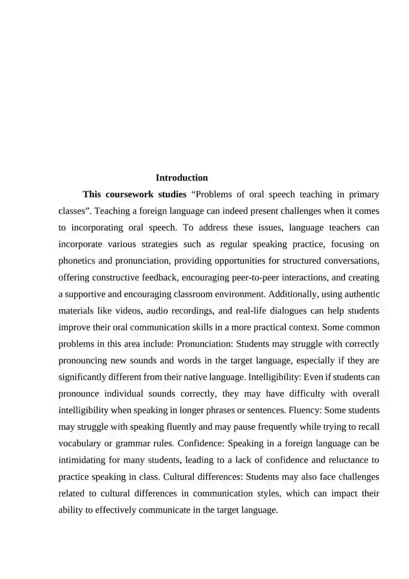 Problems of oral speech teaching in primary classes 2