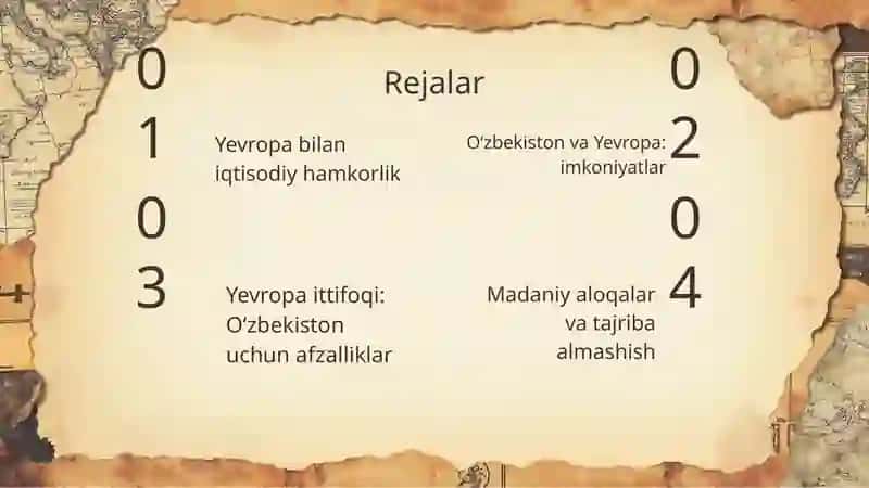 O'zbekistonning Yevropa ittifoqi mamlakatlari bilan istoqbolli hamkorliklari 2