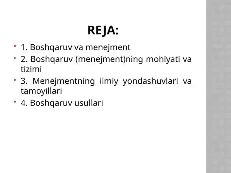 Menejmentning nazariy asoslari 2