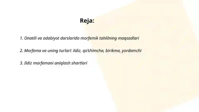 Onatili va adabiyot darslarida morfemik tahlil shartlari 2