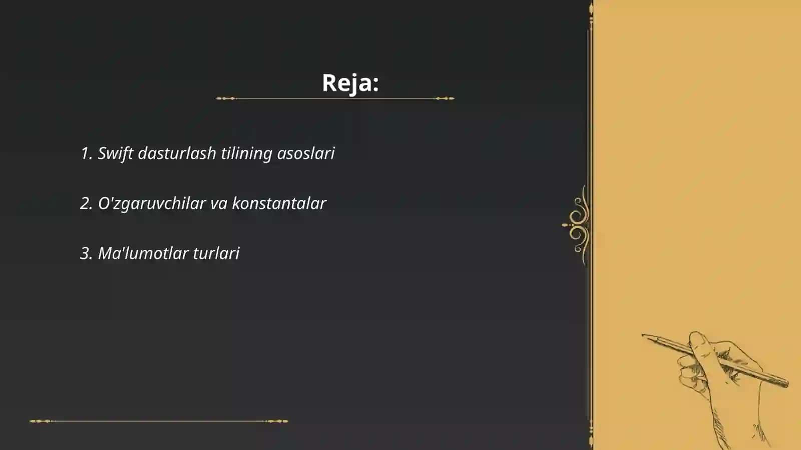 Swift dasturlash tili 2