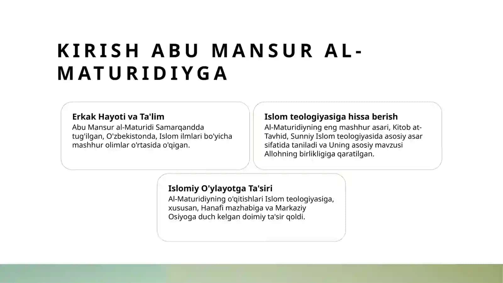 Abu mansur al-moturidiyning kitob at-tavhid  asari va uning ahamiyati (2) 2
