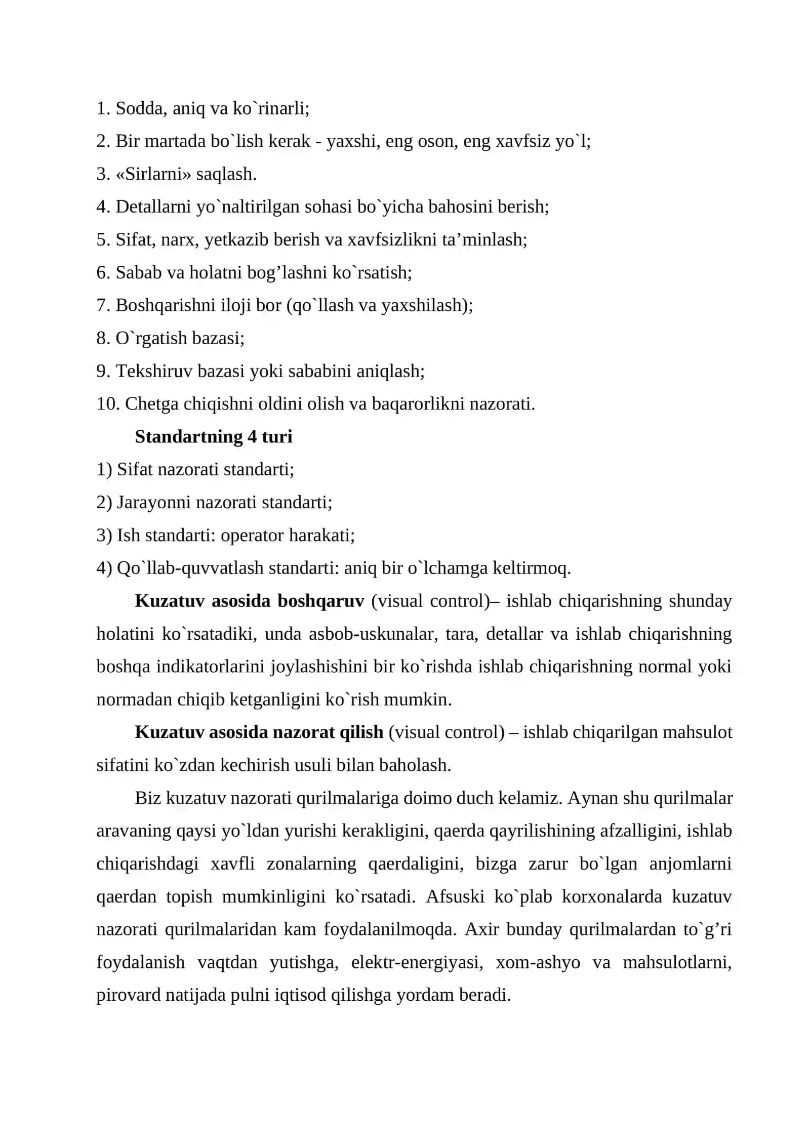 Zamonaviy Ishlab Chiqarish Korxonalarida Ish Joyini Standarlashtirish Hamda Boshqaruvning Kuzatish Usullari 2