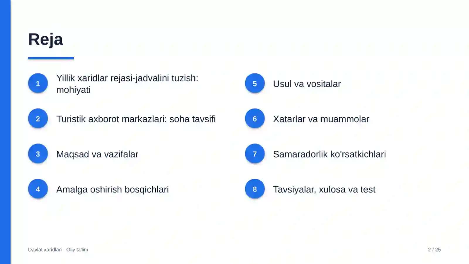 turistik axborot markazlarida yillik xaridlar rejasi jadvalini tuzish 9258 2