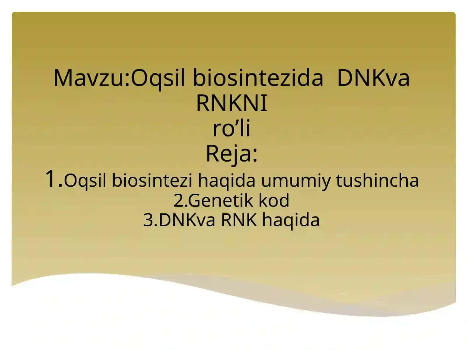 Umumiy biologiya fanidan tayorlagan prezintatsiya 2