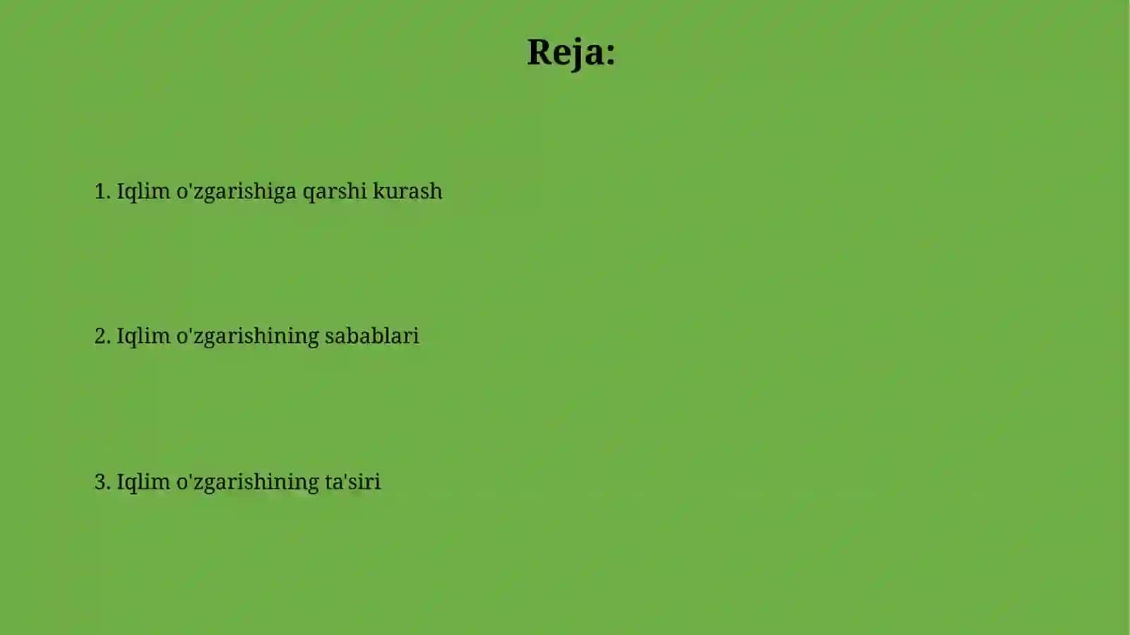 Iqlim ózgarishi muammolari 2