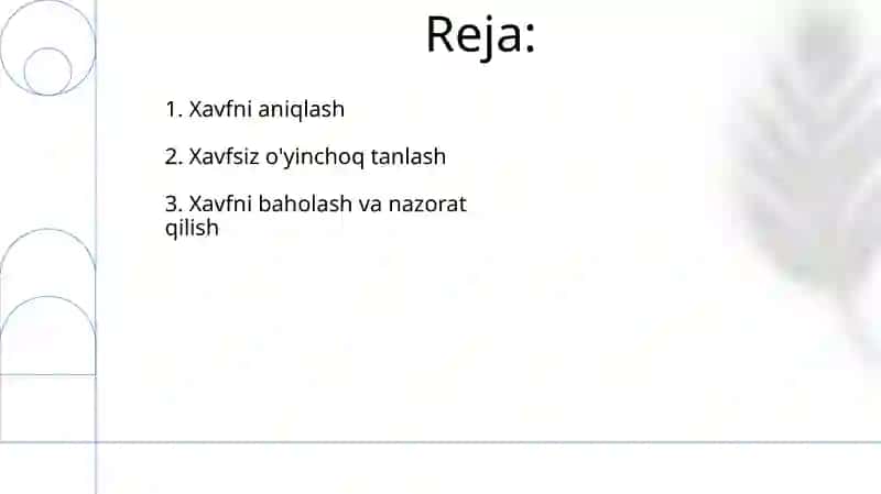 Maktabgacha Talim Muassasalarida O'Yinchoqlar Xavfsizligi 2