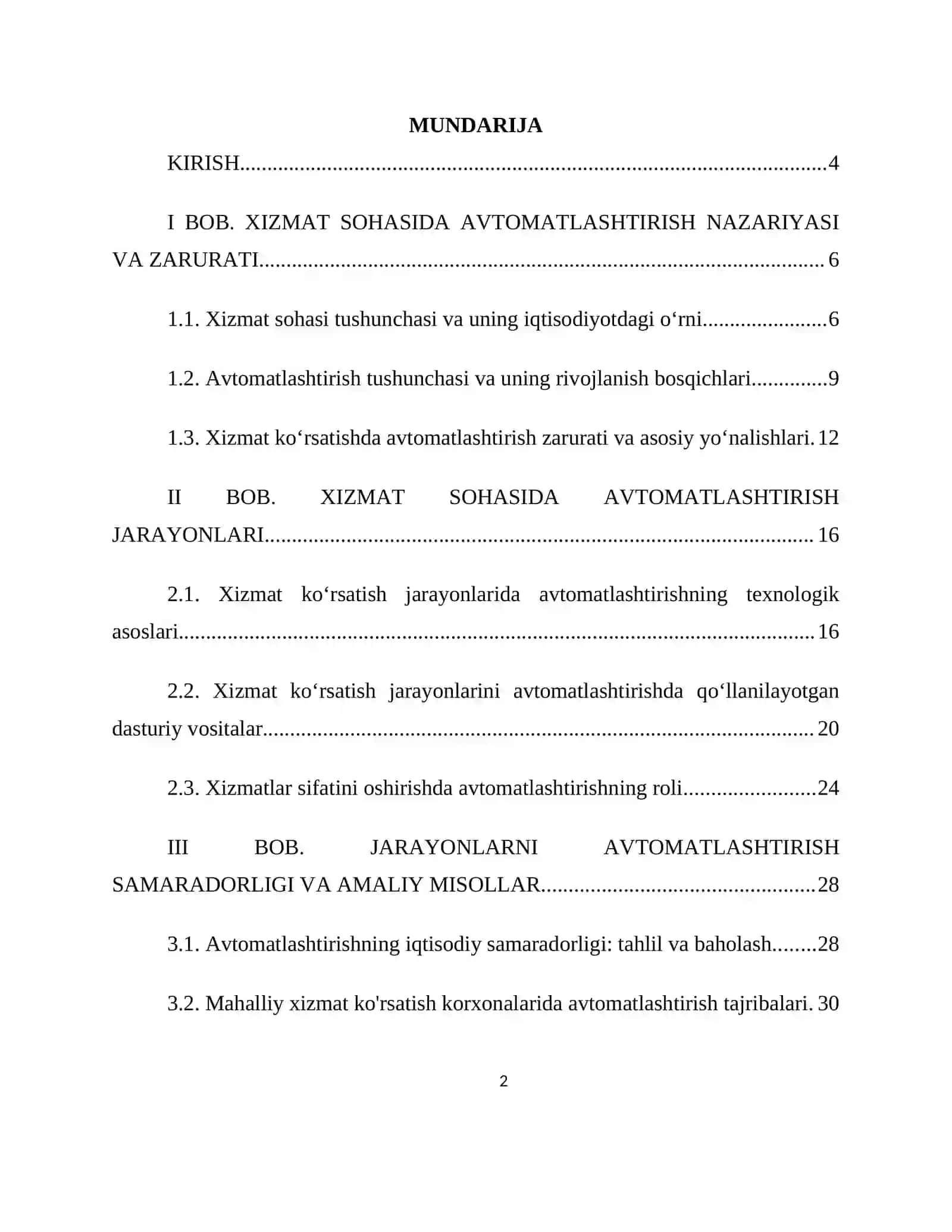 «MENEJMENT» kafedrasi KURS ISHI "Biznesni boshqarish" ta’lim yo‘nalishi 2