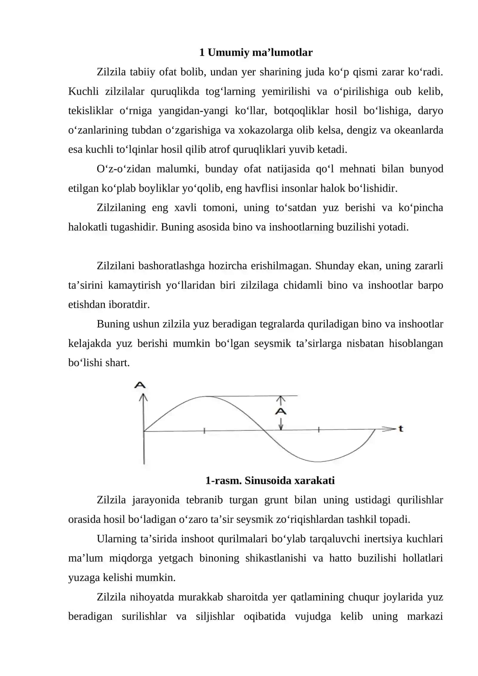 Zilzilabardosh zaminlar hisobi va ularni loyihalash asoslari haqida 2
