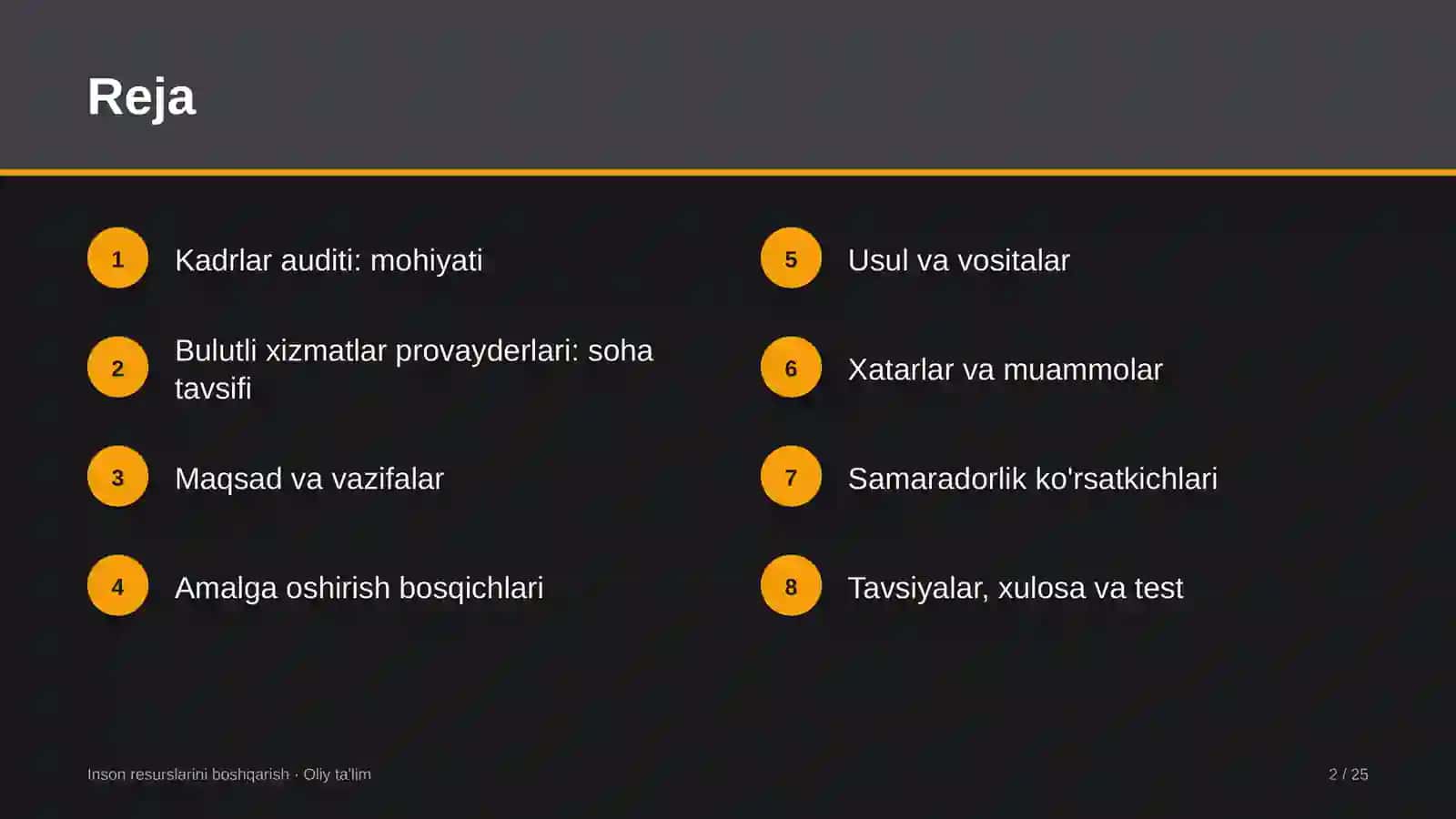 Bulutli xizmatlar provayderlarida kadrlar auditi 2