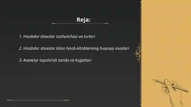 Hisobdor shaxslar bilan hisoblashuvlar hisobi 2